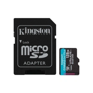 Kingston SDCG4-128GB 128GB microSDXC Canvas Go Plus Gen4 200MB-s A2 U3 V30 Card + ADP Hafıza Kartı