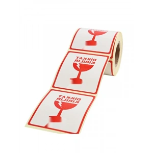 Kırılır Uyarı Etiketi - 70mm x 80mm, 250 Adet