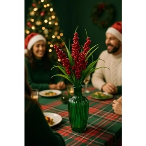 Kırmızı Kokina Demeti - Yılbaşı Süsü, Dayanıklı