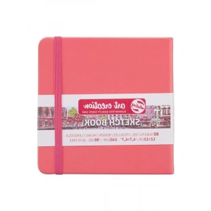Kırmızı Mercan Renkli 80 Yapraklı Eskiz Defteri - 12x12 cm