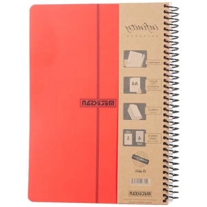 Kırmızı PP Kapaklı Spiralli Defter, A4, 5 Konulu