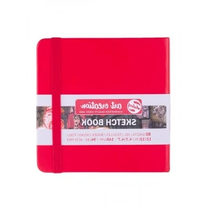 Kırmızı renkli 12 x 12 cm ölçülerinde 140 g eskiz defteri, 80 yapraklı tasarım