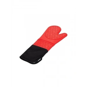 Kırmızı Silikon Yanmaz Mutfak Eldiveni - Isı Yalıtımlı 35 cm