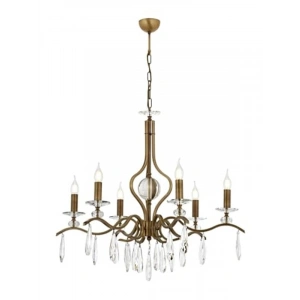 Klasik Avize, 80 cm Metal Kristal Eskitme Kaplama