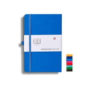 Klasik Defter 13x21 cm Çizgili Mavi, Sert Kapak ve Çift Kurdele Ayrıç