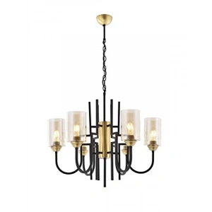 Klasik Eskitme Avize, Metal ve Cam, 6 Adet Ampül Duy