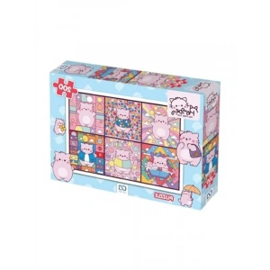 Kolaj Temalı 200 Parça Pembe Puzzle Yapboz