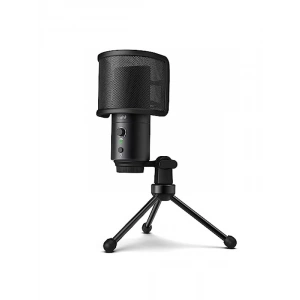 Kondansatör Mikrofon, Pop Filtre ve Kulaklık Bağlantısı ile