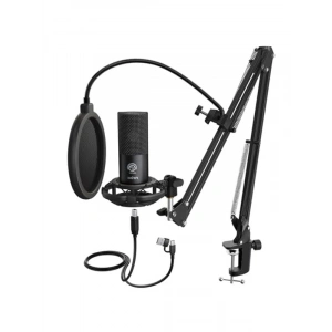 Kondansatör USB Mikrofon Kiti, Ayarlanabilir Stand ve Şok Montaj ile