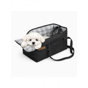 Köpek Koltuğu - Minderli Seyahat Çantası, Siyah-Gri Renk