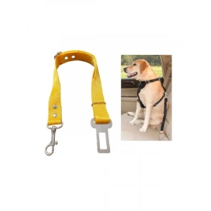 Köpek ve Kedi Araç Emniyet Kemeri Tasması (Sarı)