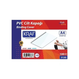 Kraf Cilt Kapağı A4 160 Mic. 100LÜ Şeffaf 512 gr