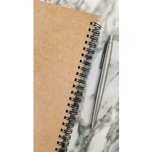 Kraft Kapaklı A5 Spiralli Notebook, 100 Yaprak Çizgisiz