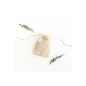Krem Renk Bağcıklı Ham Bez Kese, 10x15 cm Boyutunda 10 Adet