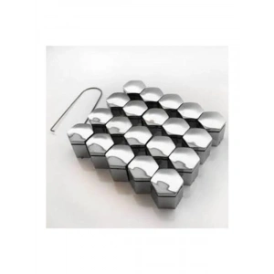 Krom Efekt Bijon Kapağı 17mm Uyumlu 20li Set