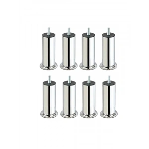 Krom Kaplama Metal Mobilya Ayağı, Civatalı, 8 Adet, 12 cm