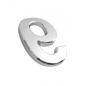 Krom Renk Yapışkanlı Kapı Numarası - 50 mm