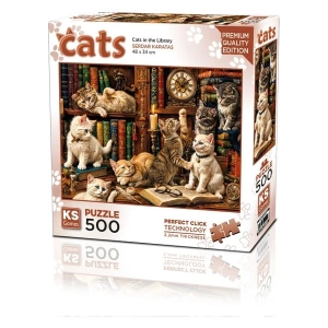 Ks Games Cats In The Library 500 Parça Puzzle