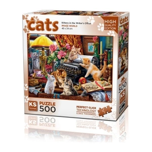 KS Games Kittens In The Writer#s Office 500 Parça Puzzle