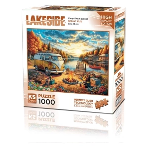 KS Games Vosvos Camp Fire At Sunset 1000 Parça Puzzle