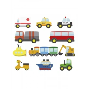 Küçük Araçlar Çocuk Odası Duvar Sticker