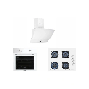Kumtel Home Beyaz Cam Ankastre Set