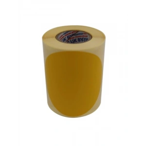 Kuşe Daire Renk Baskılı Çap Etiketi 100mm Daire Ölçülerinde Yuvarlak Çıkartma Sticker Ruloda 250 Adet Kendinden Yapışkanlı Rulo Etiketi Barkod Yazıcılar ile Uyumlu 40mm Kuka (Sarı)