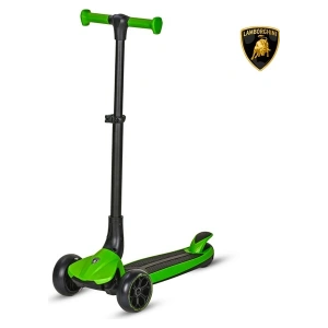 Lamborghini Lisanslı L3 Kolay Katlanabilir Işıklı Orta Gövde ve Işıklı Tekerlekli Çocuk Scooter Yeşil
