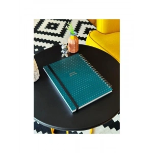 Lastikli Sert Kapaklı Spiralli Defter, 20x28 cm, 120 Yaprak