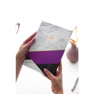 Le Color Mermer Defter Çizgili Mor 17x24cm