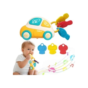 Learning Fun Işıklı Sesli Müzikli Oyuncak Silikon Araba Anahtarı Diş Kaşıyıcı Duyusal Oyuncak