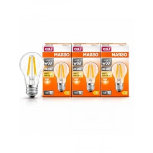 LED Filament Ampul, 6.5W Sarı Işık, 806 Lümen, E27 Duy ile Enerji Tasarrufu