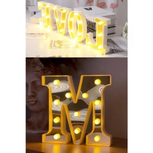 Led Işıklı 3D A Harfi Dekoratif Kutlama Ürünü