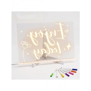 LED Işıklı Şeffaf Çizim Tableti, 30x20 cm Eğitici Boyama Seti ile