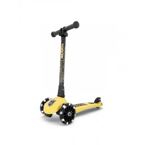 LED Tekerlekli Sarı Çocuk Scooter - Eğlenceli Taşıma Aracı