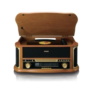 Lenco Classic Phono TCD-2571 Retro Pikap Bluetooth USB Dab+/Fm Radyo CD Kaset Ahşap Plak Çalar