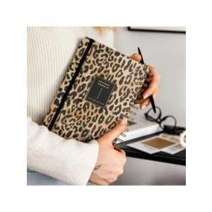 Leopar Desenli A5 Spiralli Süresiz Planlayıcı Ajanda, 15x21 cm