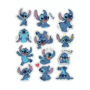 Lilo And Stitch Temalı Laptop Telefon Tablet Sticker Seti