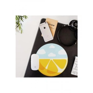 Limon Desenli Yuvarlak Mousepad - 20x20 cm