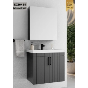 Lizbon 65 cm Lake Antrasit Banyo Dolabı