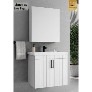 Lizbon 65 cm Lake Beyaz Banyo Dolabı