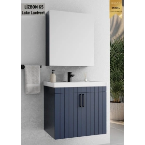 Lizbon 65 cm Lake Lacivert Banyo Dolabı