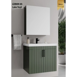 Lizbon 65 cm Lake Yeşil Banyo Dolabı
