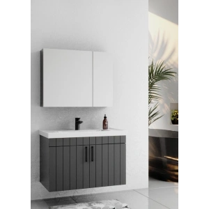 Lizbon 80 cm Lake Antrasit Banyo Dolabı