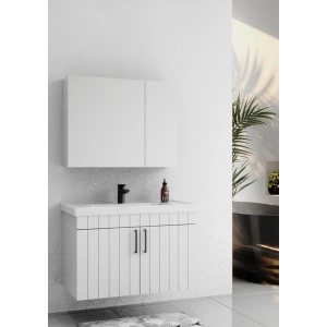 Lizbon 80 cm Lake Beyaz Banyo Dolabı