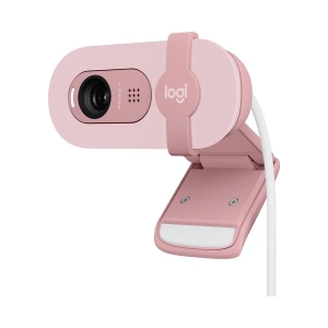 Logitech BRIO 100 Full HD 1080p Gizlilik Kapaklı Mikrofonlu Web Kamerası - Pembe