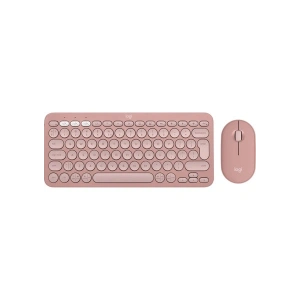 Logitech Pebble 2 Set Çoklu Cihaz Özellikli Sessiz Kablosuz Türkçe Q Klavye ve Mouse Seti - Pembe