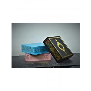 Lüks Yaldız Baskılı Hediye Kutusu, 26x22x7.5 cm