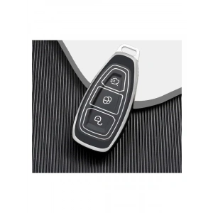 Lüx Ford Araba Anahtarlık Kılıfı - Siyah ve Gümüş