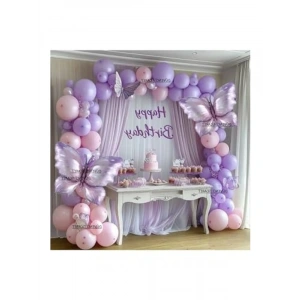 Makaron Kelebek Temalı Folyo Balon Zincir Seti
